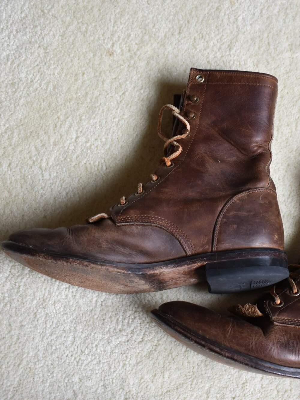 Vintage Womens Brown Justin Lace Up Western Boots Sz 6.5 - Picture 6 of 15
